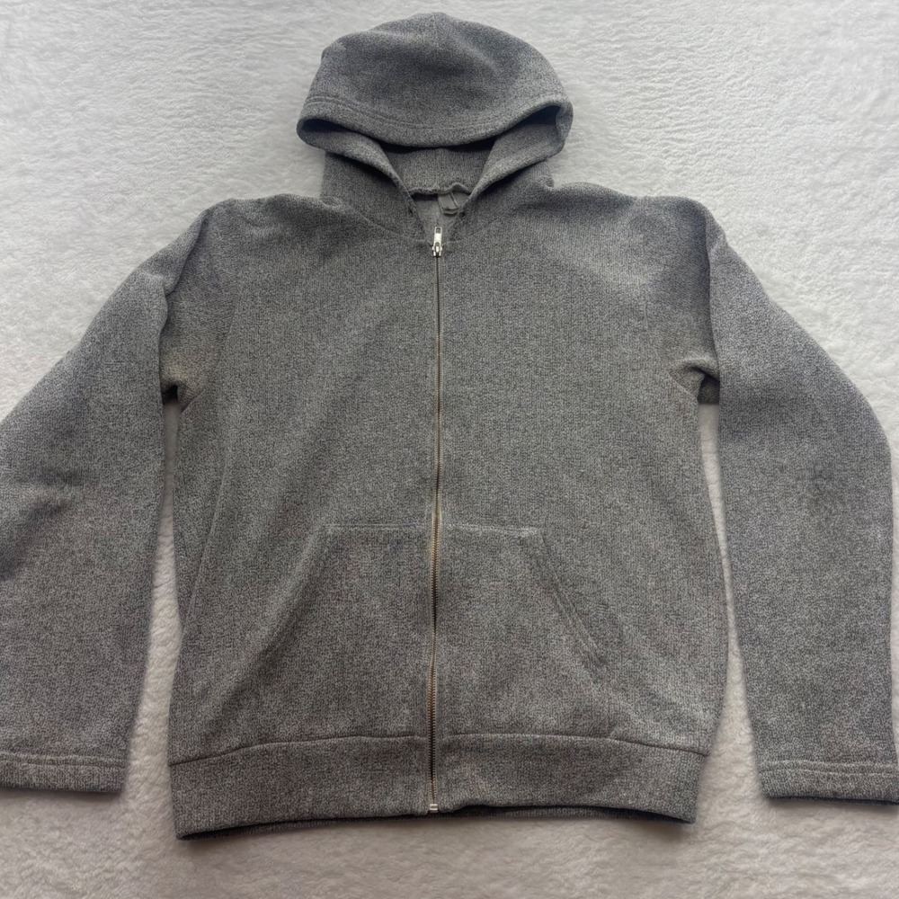 American Apparel Mens Medium Heather Grey Salt and Pepper Full Zip Hoodie USA